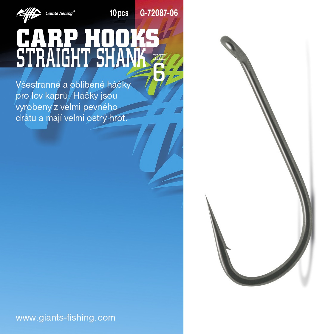 Füles horog Straight Shank 10db