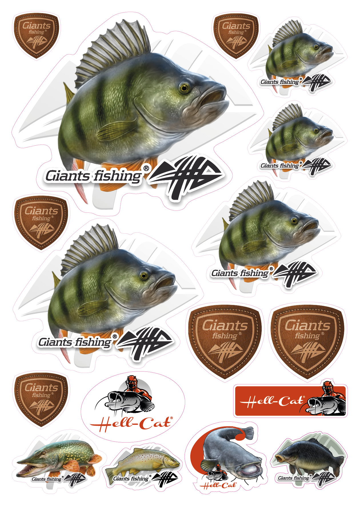Giants Fishing Okoun matrica mix (17 db)