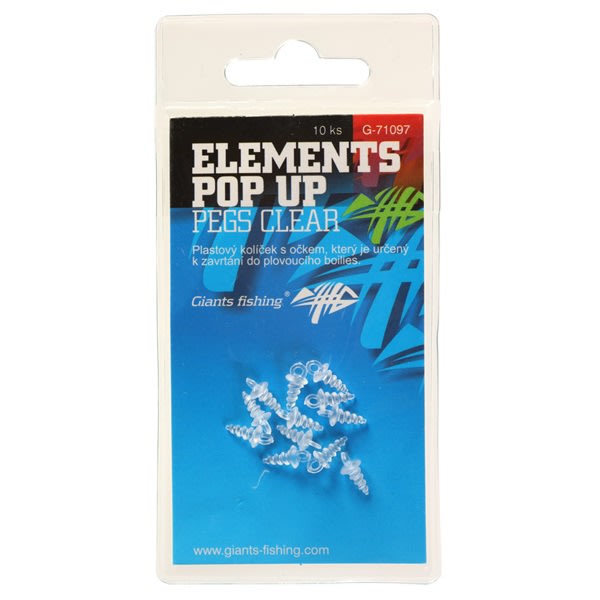 Csali csavar, Elements Pop-Up Pegs Clear, 10db