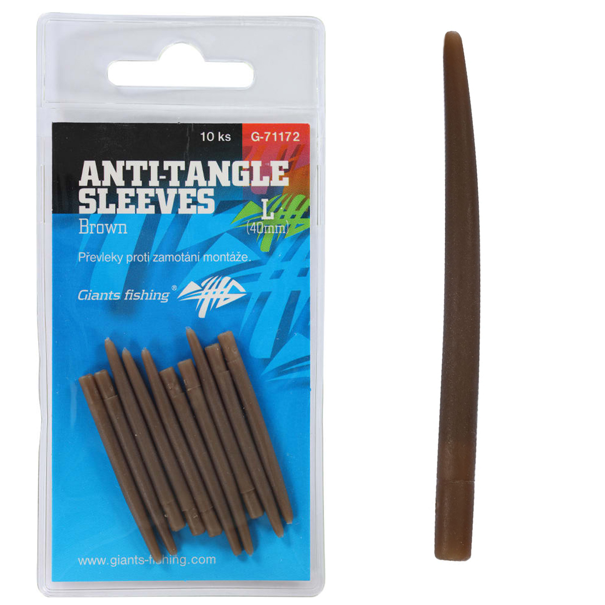 Giants fishing Převleky proti zamotání Anti-Tangle Sleeves Brown Large ( 40mm )/10ks