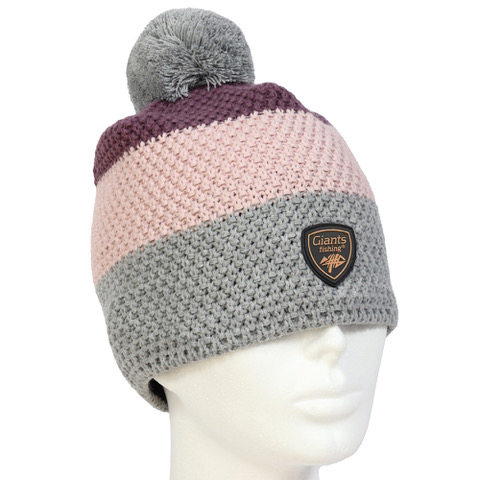 Giants fishing Zimní dámská čepice tříbarevná s bambulkou 